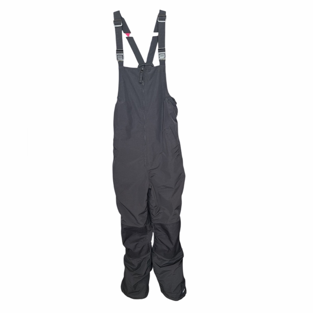 Kids Lands End snow bib black size 14 S winter outdoors snowboarding ski pockets